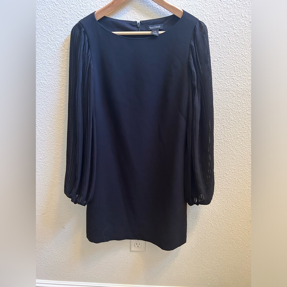 White House Black Market Pleated Sleeve Mini Dress - Picture 4 of 5